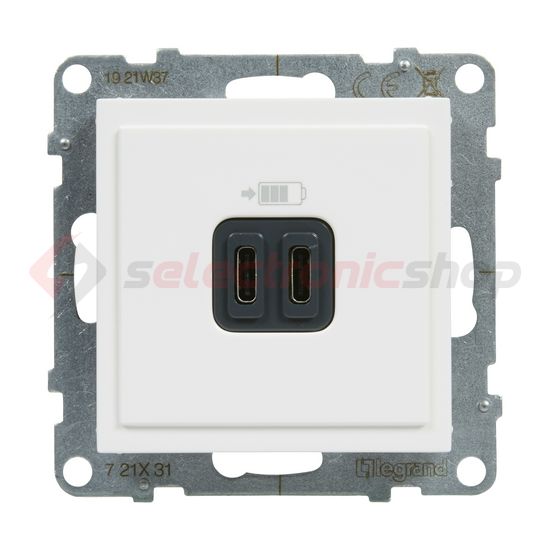 Suno USB töltőaljzat C+C 3000mA/ 5V süllyesztett fehér IP20 LEGRAND - 721131