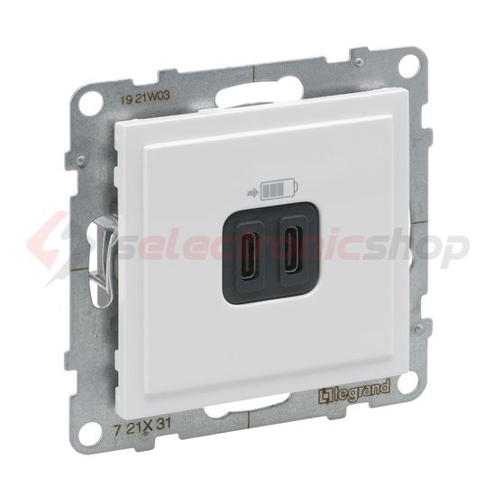 Suno USB töltőaljzat C+C 3000mA/ 5V süllyesztett fehér IP20 LEGRAND - 721131