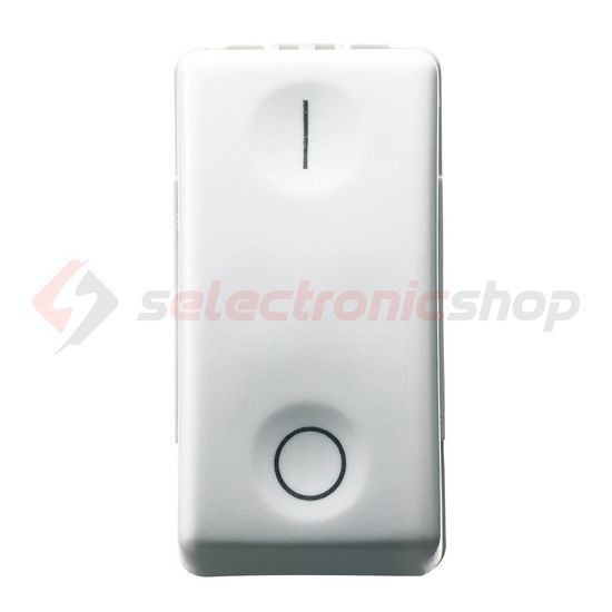 System 102 2P kapcsoló moduláris 1M fehér beépített csavaros IP41 billentyű/gomb GEWISS - GW20503