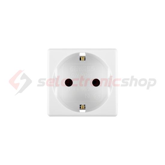 System 162 dugalj földelt gyerekzárral fehér IP41 modultartó csavaros GEWISS - GW20265