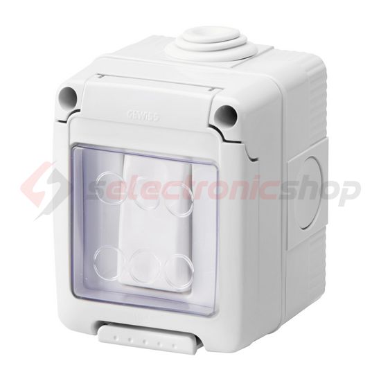 System nyomó N101 védett betét komplett házban szürke falonkívüli csavaros IP55 27Combi GEWISS - GW27835