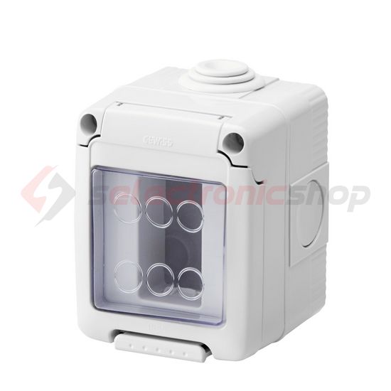 System szerelvénydoboz átlátszó ajtóval 1M 1-egység függőleges szürke műanyag IP55 27Combi GEWISS - GW27041