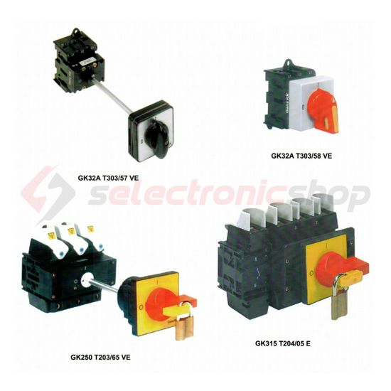 Szakaszoló be-ki kapcsoló 160A 3P 1000V tokozott rövid forgatókaros GK160-T103/76 ST Ganz KK - 651-1603-203