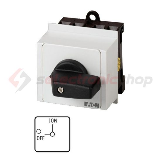 Szakaszoló be-ki kapcsoló 20A 1P 5.5kW/400VAC-3 ráépíthető sorolható fix T0-1-8200/IVS EATON - 074471