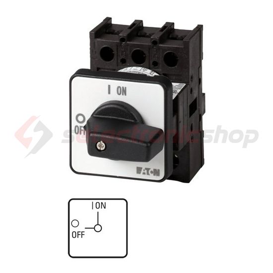 Szakaszoló be-ki kapcsoló 25A 3P 7.5kW/400VAC-3 beépíthető fix fekete P1-25/E EATON - 038724