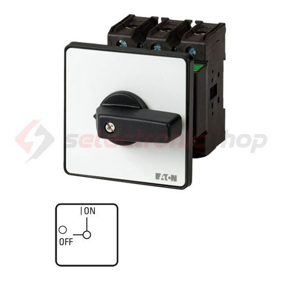 Szakaszoló be-ki kapcsoló 63A 3P 30kW/400VAC-3 ráépíthető közéépíthető fix fekete P3-63/Z EATON - 050591