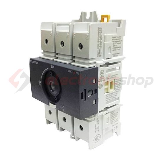 Szakaszoló be-ki kapcsoló alapkészülék 100A 3P ráépíthető sorolható fix Sirco M3 SOCOMEC - 22003010