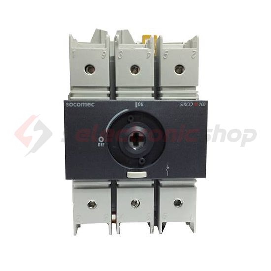 Szakaszoló be-ki kapcsoló alapkészülék 100A 3P ráépíthető sorolható fix Sirco M3 SOCOMEC - 22003010