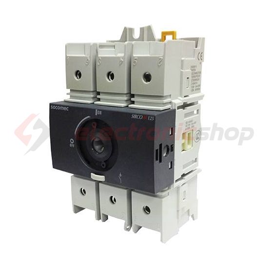 Szakaszoló be-ki kapcsoló alapkészülék 125A 3P ráépíthető sorolható fix Sirco M3 SOCOMEC - 22003011