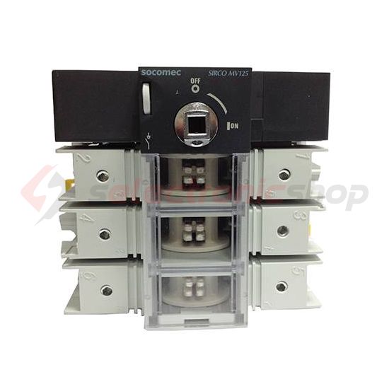 Szakaszoló be-ki kapcsoló alapkészülék 125A 3P ráépíthető sorolható fix Sirco MV SOCOMEC - 22003012