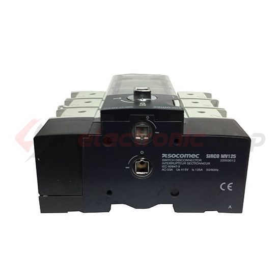 Szakaszoló be-ki kapcsoló alapkészülék 125A 3P ráépíthető sorolható fix Sirco MV SOCOMEC - 22003012