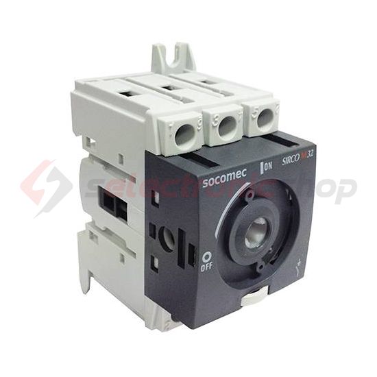 Szakaszoló be-ki kapcsoló alapkészülék 32A 3P ráépíthető sorolható fix Sirco M1 SOCOMEC - 22003003