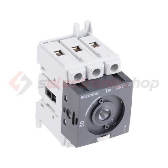 Szakaszoló be-ki kapcsoló alapkészülék 40A 3P ráépíthető sorolható fix Sirco M1 SOCOMEC - 22003004
