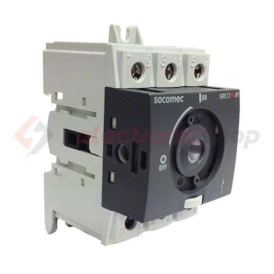 Szakaszoló be-ki kapcsoló alapkészülék 80A 3P ráépíthető sorolható fix Sirco M2 SOCOMEC - 22003008