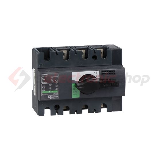 Szakaszoló főkapcsoló 125A 690V 3P ráépíthető beépíthető előlapi központos INS125125 Schneider - 28910