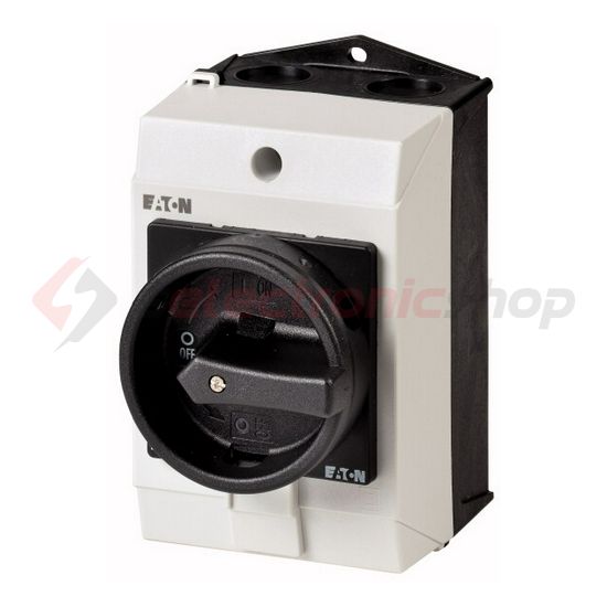 Szakaszoló főkapcsoló 20A 3P 5.5kW/400VAC-3 ráépíthető tokozott fekete T0-2-1/I1/SVB-SW EATON - 207148