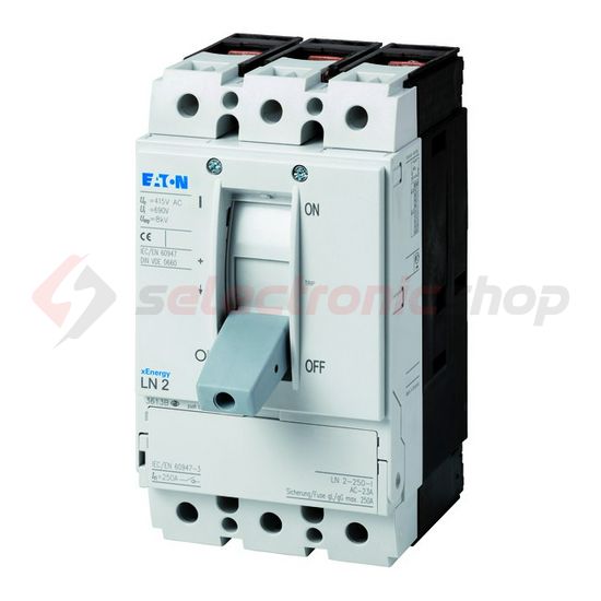 Szakaszoló főkapcsoló 250A 3P 132kW/400VAC-3 ráépíthető sorolható közéépíthető LN2-250-I EATON - 112004