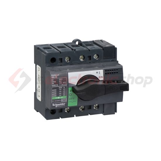 Szakaszoló főkapcsoló 40A 500V 3P ráépíthető beépíthető előlapi központos fix INS4040 Schneider - 28900