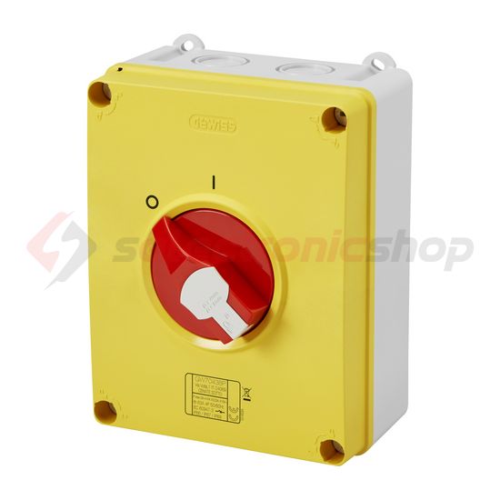 Szakaszoló vész- be-ki kapcsoló 3P 63A tokozott IP66 70RTHP GEWISS - GW70437P