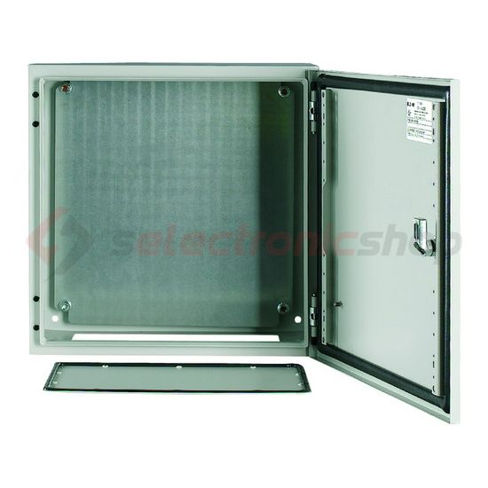 Szekrény fali sorolható acél szerelőlappal 400mm 400mmx 200mmx IP66 szürke CS-44/200 EATON - 111684
