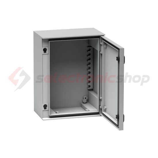 Szekrény fali teli ajtós műanyag 530mm 430mmx 200mmx IP66 szürke Thalassa PLM Schneider - NSYPLM54G