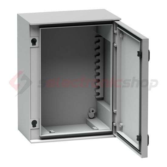 Szekrény fali teli ajtós műanyag 647mm 436mmx 250mmx IP66 szürke Thalassa PLM Schneider - NSYPLM64G