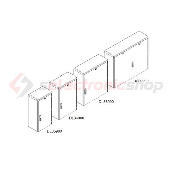 Szekrény lábazat nélkül Gr.1-ás nagyság műanyag síma falú 922mm x 790mm x 342mm Emiter - DL38900