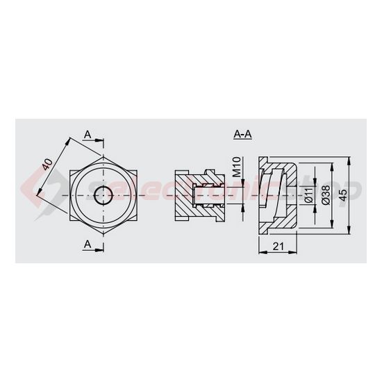 Szigetelőbak csúsztatható 1P DCE IZO 10 (DIN) Z.U.P. Emiter - 9276001