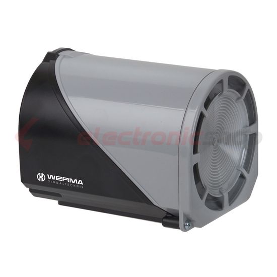 Sziréna 32-hangú 24V AC/DC 0.2A 114dB fekete-ház műanyag IP65 WERMA - 14400075