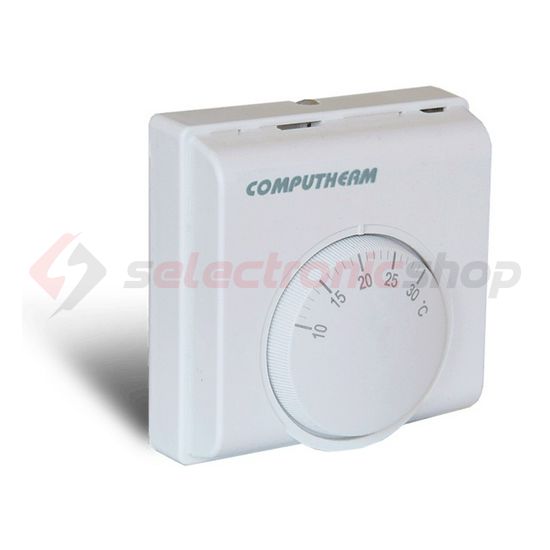 Szobatermosztát analóg komplett 5-30°C 1v 10A 230V falonkívüli fehér QUANTRAX - TR-010