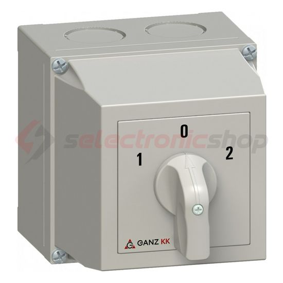 Terhelés 0-1-2 átkapcsoló 3P 32A tokozott KKM1-32-6006 Ganz KK - 4AF6006XB00S40