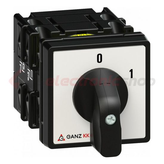Terhelés 0-1 be-ki kapcsoló 3P 20A előlapra KK0-20-6002 Ganz KK - 1AC6002AA00M20