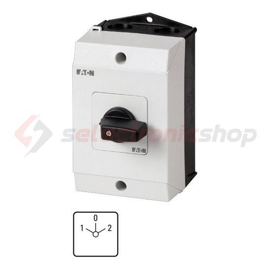 Terhelés irányváltó kapcsoló 3-pólus 20A 4kW/AC-3/400V ráépíthető tokozott T0-3-8401/I1 EATON - 207132