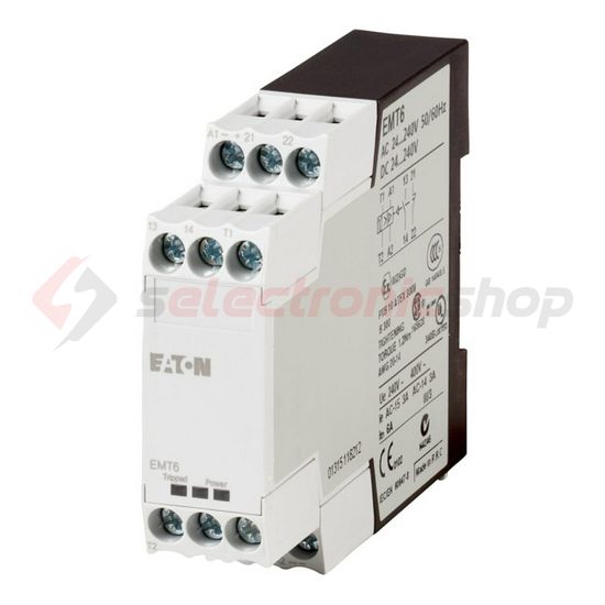 Termisztoros motorvédő relé 1-mérőkör 1ny 1z 24-240VAC-vezérlés 24-240VDC AC/DC EMT6 EATON - 066166