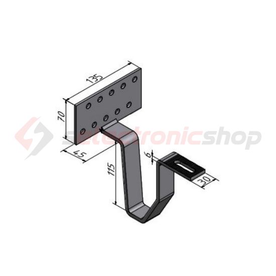 Tetőkampó napelemhez cserépre nemesacél TopFix 200 S+ IBC SOLAR - 6700100026