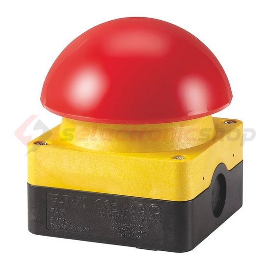 Tokozott láb/tenyér gomba-nyomó 1-z 1-ny húzásos nyugtázás reteszelt piros FAK-R/V/KC11/IY EATON - 229748