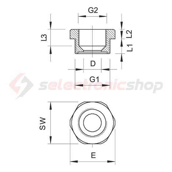 Tömszelence szűkítő szürke M 25/ M 20 műanyag 107 R M25-20 PA OBO-BETTERMANN - 2030628