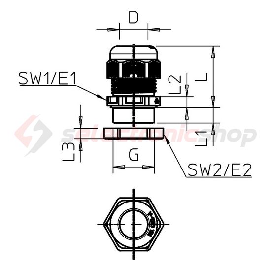 Tömszelence tűzálló M 20 ellenanyával 6-13mm-kábelátmérőhöz műanyag V-TEC VM20+ OR OBO-BETTERMANN - 7205660