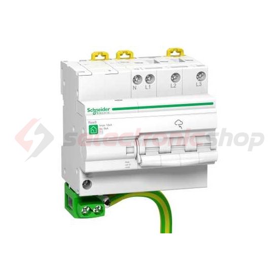 Túlfeszültség-levezető 3P+N T2 TN-S TT 230V/AC 10kA 5M Resi9 L Quick PF Schneider - R9L16710