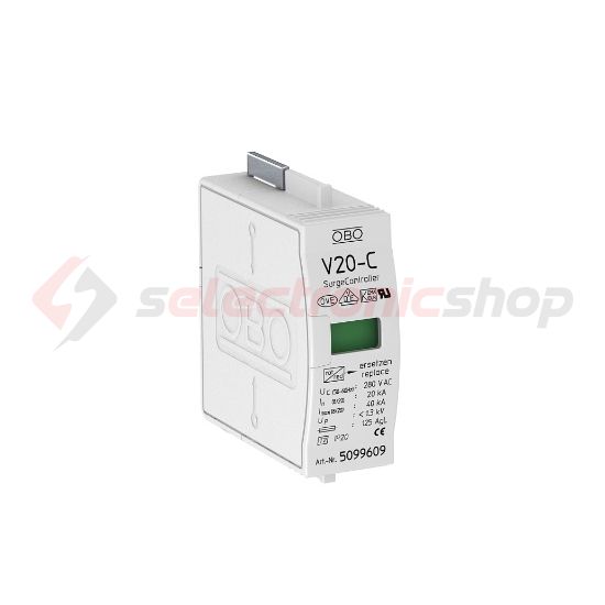 Túlfeszültség-levezető betét C 1P T2 280V/AC 40kA 1M V20-C 0-280 OBO-BETTERMANN - 5099609