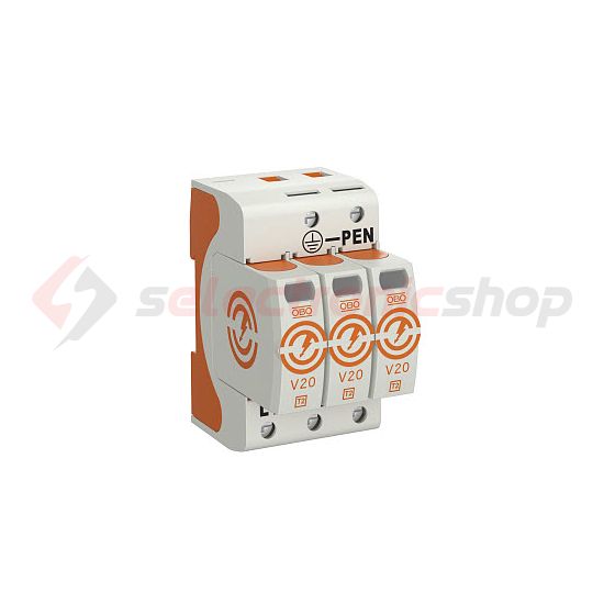 Túlfeszültség-levezető C 3P T2 TNC TN-S TN-C-S TN 230V/AC 40kA 3M V20-3-280 OBO-BETTERMANN - 5095163