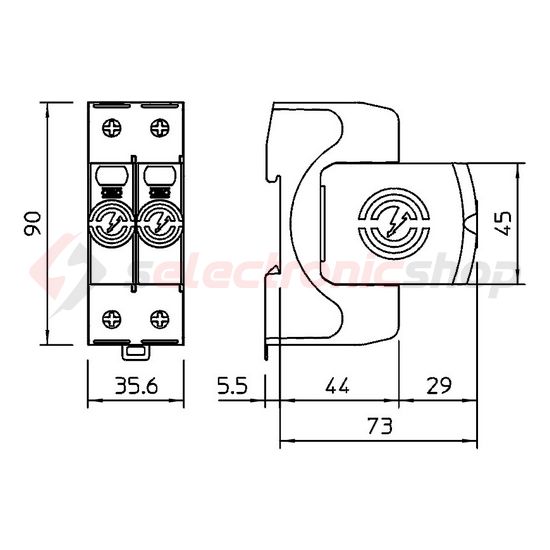 Túlfeszültség-levezető kombi 2P T1+T2 TT TN-S TN-C-S TN 230V/AC 2M V50-B+C 1+NPE OBO-BETTERMANN - 5093522
