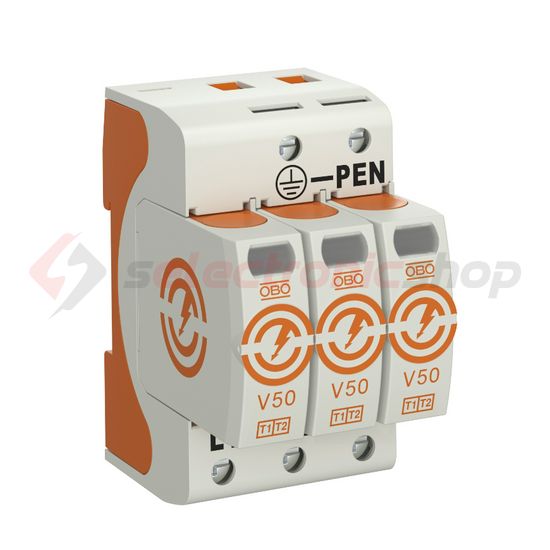 Túlfeszültség-levezető kombi 3P T1+T2 TNC TN-S TN-C-S TN 230V/AC 3M V50-B+C 3-280 OBO-BETTERMANN - 5093511