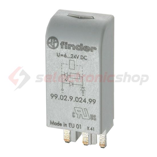 Túlfeszültségvédő modul varisztor 110-240VAC 110-240VDC AC/DC LED 99.02.0.230.98 FINDER - 9902023098
