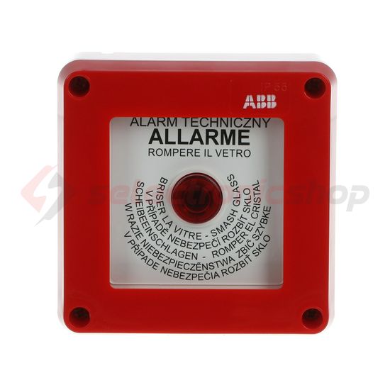 Tűzvédelmi kézi jelzésadó falonkívüli kalapáccsal IP55 tűzriasztó (piros) műanyag piros IP55 ABB - M131800000