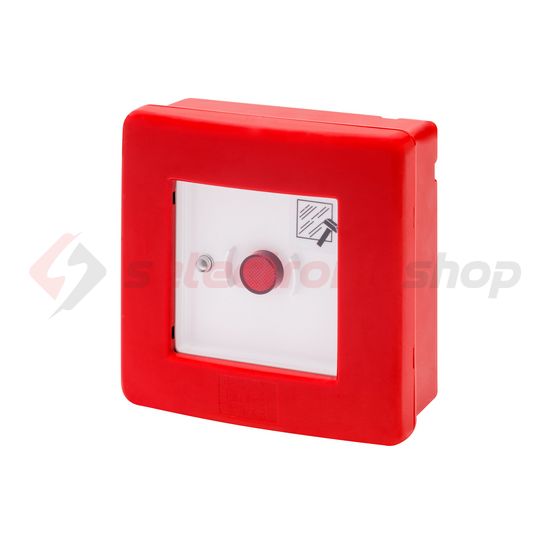 Tűzvédelmi kézi jelzésadó falonkívüli tűzriasztó (piros) műanyag piros üveglapos IP55 42RV GEWISS - GW42201