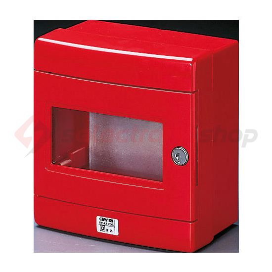 Tűzvédelmi kézi jelzésadó falonkívüli tűzriasztó (piros) műanyag piros üveglapos IP55 42RV GEWISS - GW42203