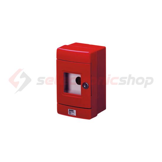 Tűzvédelmi kézi jelzésadó falonkívüli tűzriasztó (piros) műanyag piros üveglapos IP55 42RV GEWISS - GW42204