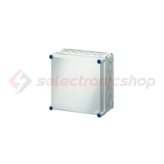 Üres elosztószekrény falonkívüli műanyag fedél 300mm x 300mm x 170mm IP65 Mi 0201 Hensel - 2000008