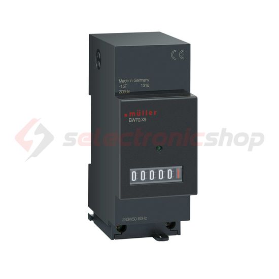 Üzemóraszámláló analóg kvarc 7digit 230V/ AC 99999h 2M IP50 BW 70.89 Hugo Müller - 20944